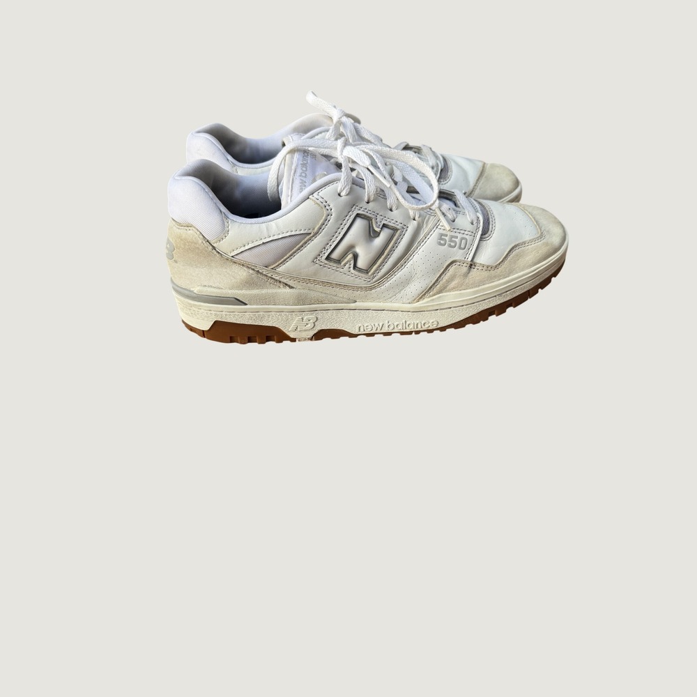 New Balance 550 Men's 13 White Gray Suede Gum Sole Retro Sneakers